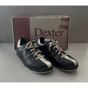 Dexter Mens Lace Up Bowling Shoe Slide Rite Black/Silver 11.5 M Slash B2050-1